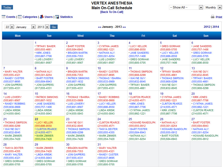 vertex medical solutions products daily schedule generator